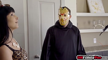 Preview 1 of Strip Pokewr - Teen in devil costume Emily Willis and nice nurse Avi Love sucked big cock