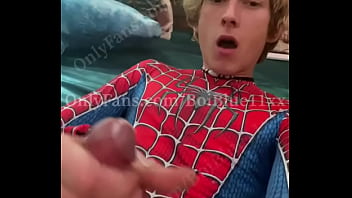 Preview 2 of Anally Anal - Me ( BoiBlue11xx) Shooting Webs In my SpiderMan Costume,  see more of me BoiBlue11xx on Twitter and