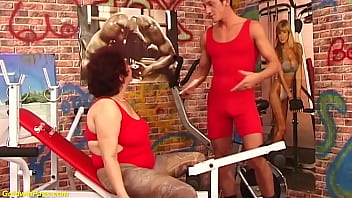 Preview 1 of First Time P Video - fat grandma fucked by fitness coach