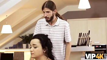 Preview 4 of Nipples Teens Erect - VIP4K. Ukrainian Erica Black cant tempt BF but has sex with stepdad