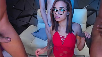 Preview 1 of Old Woman Porn Hd Bf - Lenso girl enjoys 3 huge cocks