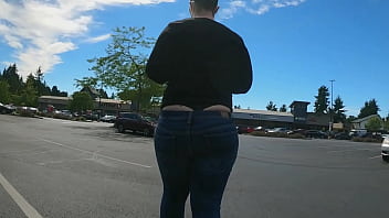 Preview 1 of Big Nepal Big Boobs - Mom Showing Her Huge Booty Whale Tail Wal-Mart Shopping