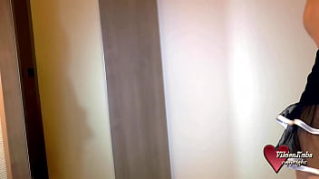 Preview 1 of Vater Fickt Sohns Freundin - Maid in front of the mirror