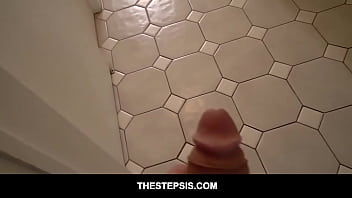 Preview 1 of Kazen Aku - Brunette tiny teen stepsister Izzy Lush gets fucked hard in the kitchen by her horny step brother POV