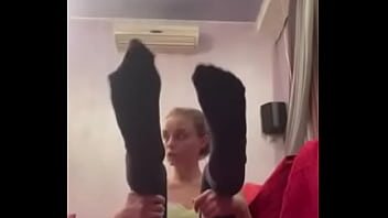 Preview 1 of Little Boy Rap A Girl - Feet in tights 13
