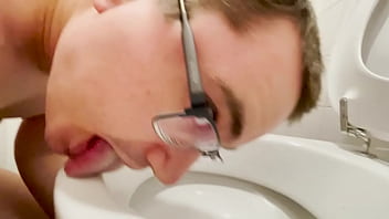 Preview 2 of One Boy Many Gril - Slut picking public toilet and floor clean!