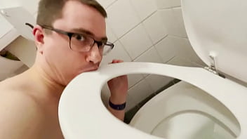 Preview 3 of One Boy Many Gril - Slut picking public toilet and floor clean!
