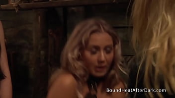 Preview 1 of Mom Son Poker Games - Submissive Lesbian Slave In Chains Whipped By Merciless Madame