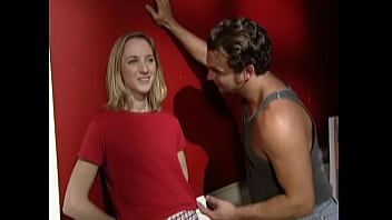 Preview 2 of Fat Granny Fuck - A young skinny bitch with small tits gives a blowjob to a muscular stallion and fucks with him in all positions