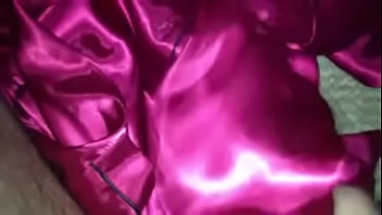 Preview 3 of Fast Nait Fak - Hot Pink Satin Pajamas With Black Piping