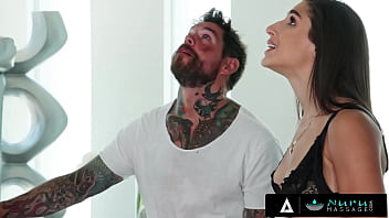 Preview 1 of Slut Group Fucked Outdoors - NURUMASSAGE Abella Danger&#039_s Wet Pussy Fixed His Back Pain