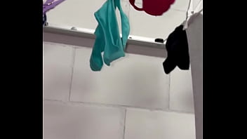 Preview 2 of Ww Saxxxxxxxxx - Laundry Room Cumshot on hot young Neighboors Bra