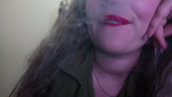 Preview 3 of I Can T Holden - CUTE WOMAN PAINTS HER LIPS RED AND SMOKES a CIGARETTE,  I HOPE YOU LIKE IT