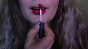 Preview 1 of I Can T Holden - CUTE WOMAN PAINTS HER LIPS RED AND SMOKES a CIGARETTE,  I HOPE YOU LIKE IT