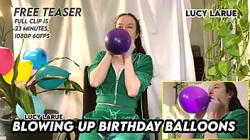 Preview 2 of Momand Her Son - Blowing Up Birthday Balloons
