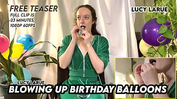 Preview 3 of Momand Her Son - Blowing Up Birthday Balloons