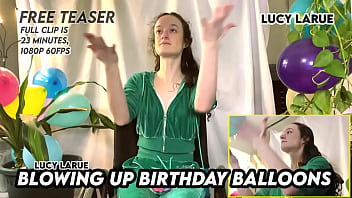 Preview 4 of Momand Her Son - Blowing Up Birthday Balloons