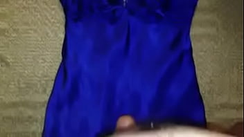 Preview 3 of Sanit Anal - Hot Blue Satin Prom Dress 2