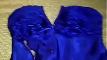 Preview 4 of Sanit Anal - Hot Blue Satin Prom Dress 2