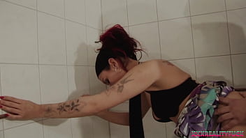 Preview 2 of Yea Will You Blow Me - Horny brunette get hard cock in man&#039_s restroom