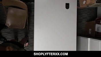 Preview 1 of Sara Jay Xxx Hot Videos New 2018 - Mall Officer Manipulating nerdy teen shoplifter with big ass and small tits to get Naked - Kat Monroe