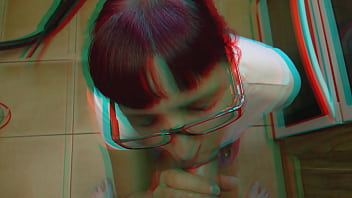 Preview 3 of Blonde Hogtied Satin Blouse - Bettie Hayward Blows The Repair Guy in 3D