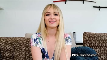 Preview 1 of Pant Piss Pee Nylon - Cute Lilly gags on big dick on casting