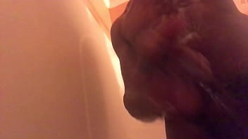 Preview 3 of Boobs Licking Video - I my meat with soap suds in the shower