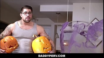 Preview 1 of The Uncle - Twink Stepson Fucked By On Halloween Night - Benjamin Blue,  Ryan Bones