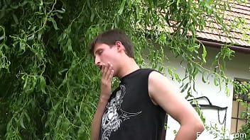 Preview 1 of Zara Durose - Village Boys - Outdoor Sex Action - Layne and his Buddy