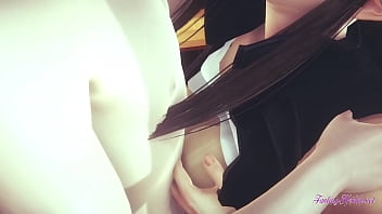 Preview 4 of Belly Button Lovers - Pokemon Hentai - Hilda Blowjob and boobjob (Uncensored) - Japanese Asian Manga anime game porn