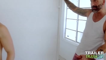 Preview 1 of Super Hairy Teen - TRAILERTRASHBOYS DILF Drew Sebastian Barebacks Zack Bishop