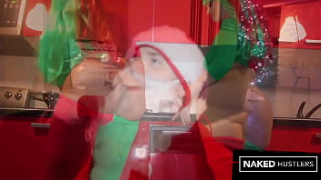 Preview 3 of Majwlla Shepard - Horny Big titty and big ass Wife Fucking Santa for more Presents