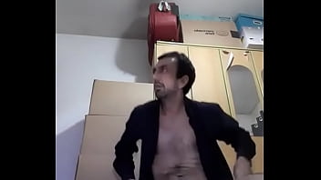 Preview 4 of Sexfil Com - Pau Grande de 25 cm Empinado jorrando leite Pau enorme na cueca preta e camisa social preta