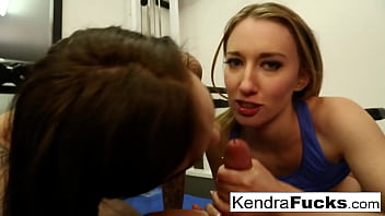Preview 4 of Tied Stand Sex - A Hot workout leads to hot double BJ action from 2 fit girls