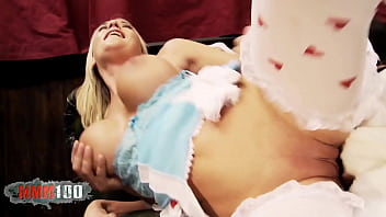 Preview 3 of Dimple Xxx Com - Blonde babe with big boobs and in alice wonderland uniform hard fucked