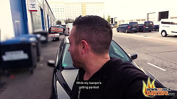 Preview 1 of Kristina Nude - PublicSexDate - Small Blonde Slut Claudia Sucks Stranger Dick in Her Car