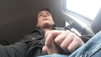 Preview 2 of Big Xtreme Clit - jerking at the red light