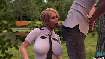 Preview 1 of Xxnx Sniliyoni - BOUND #33 - Police MILF sucking cock in public