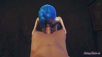 Preview 3 of Kast Night - League of Legends Hentai 3D - Jinx Blowjob with POV (Uncensored) - Japanese Asian Manga anime game porn