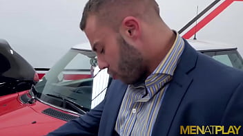 Preview 2 of Spitting Domina - MENATPLAY Hunk Andy Star Anal Bred By Suited Gay Diego Reyes