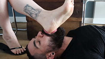 Preview 3 of Boob Fuck Suck - Sexy feet in flip flops are worshiped