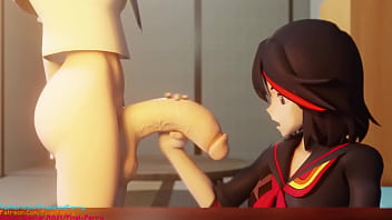 Preview 2 of Vhinampm - [Pixel Perry] Futanari Ryuko and Mako fuck (Klk)