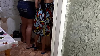 Preview 2 of Sua Sex Videos - While we were cooking and fucking behind us,  peeping neighbor and masturbating - Lesbian Illusion Girls