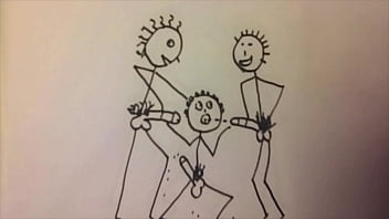 Preview 3 of Young Actresss Xxx - Short stickman animation of a young fit man giving two guys a blowjob fun stop motion cartoon by A55B4Nd1T