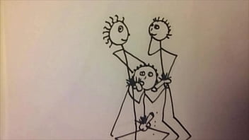 Preview 4 of Young Actresss Xxx - Short stickman animation of a young fit man giving two guys a blowjob fun stop motion cartoon by A55B4Nd1T