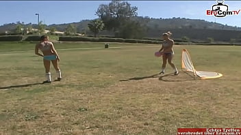 Preview 1 of Quickbicepflex - Natural tits girls fuck with dildos in a lesbian foursome