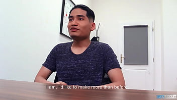 Preview 2 of Sikmeler - Sweet Twink Guy Goes For A Job Interview But Ends Up Sucking Riding A Cock Raw For Money - BigStr