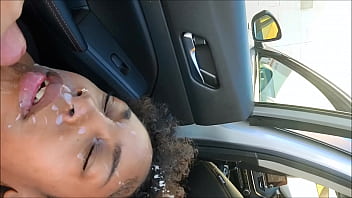 Preview 3 of Seachx Dow - black teen sucks for a huge cum load in back alley