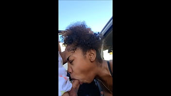 Preview 1 of Seachx Dow - black teen sucks for a huge cum load in back alley